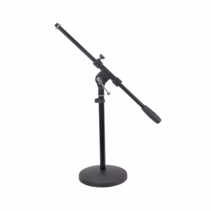 Short Round Base Mic Stand with Boom Arm